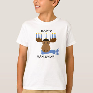 ハッピーハヌッカムース(ユダヤ教)メノラー Tシャツ