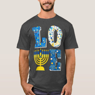 ハッピーハヌッカラブハヌカー（ユダヤ教の祭り）2021（ユダヤ教）メノラーマッチング Tシャツ