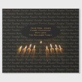 ハッピーハヌッカランプ(ユダヤ教)メノラーライツキャンドルハヌカー(ユダヤ教の祭り) ラッピングペーパー (フラット)