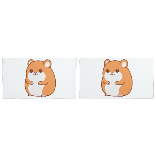 ハッピーハムスター枕カバー 枕カバー (正面-セット)