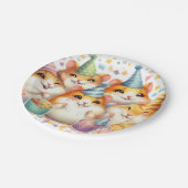 ハッピーハムスター7インチ紙プレート |誕生日パーティー ペーパープレート (アングル)