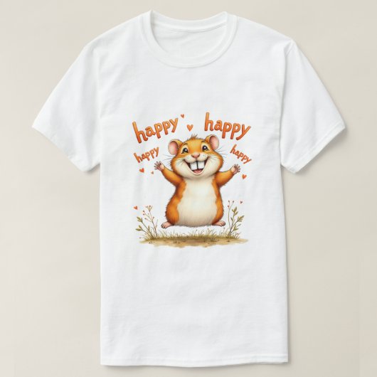 ハッピーハムスター Tシャツ (デザイン正面)