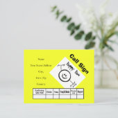 ハッピーハムロゴハムラジオQSLカード ポストカード (スタンド正面)