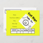 ハッピーハムロゴハムラジオQSLカード ポストカード (正面/裏面)