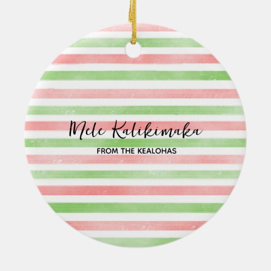 ハッピーハルダイズカニトロピカルビーチクリスマス セラミックオーナメント (裏面)
