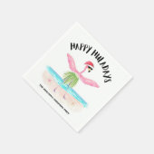ハッピーハルダイズフラミンゴトロピカルビーチ スタンダードカクテルナプキン (角)