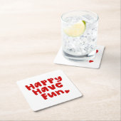 ハッピーハレおもしろい スクエアペーパーコースター (インサイチュ)