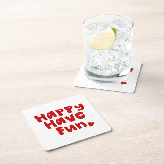 ハッピーハレおもしろい スクエアペーパーコースター (インサイチュ)