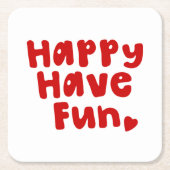 ハッピーハレおもしろい スクエアペーパーコースター (正面)