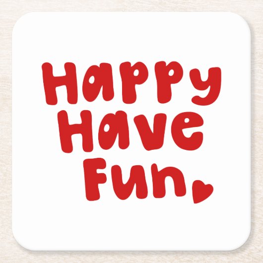 ハッピーハレおもしろい スクエアペーパーコースター (正面)