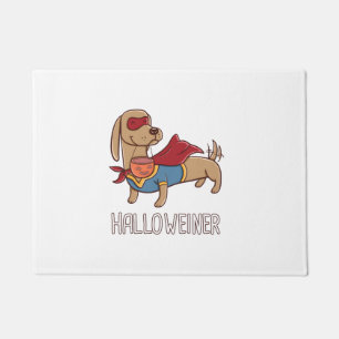 ハッピーハロウィナーダックスシュントソーセージウィーナードッグハル ドアマット