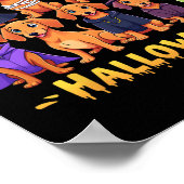 ハッピーハロウィナー犬のオーナー面白いハロウィーンドッグL ポスター (角)