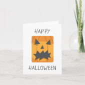 ハッピーハロウィンのかぼちゃの顔 カード (正面)