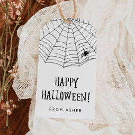 ハッピーハロウィンのスパイダーウェブギフトタグ ギフトタグ