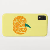 ハッピーハロウィンの文字を彫ったかぼちゃ Case-Mate iPhoneケース (裏面(横))