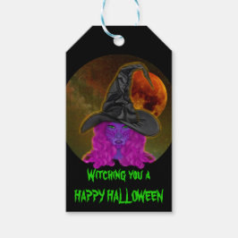 ハッピーハロウィンをお祈りしています 魔女のパーティー ギフトタグ