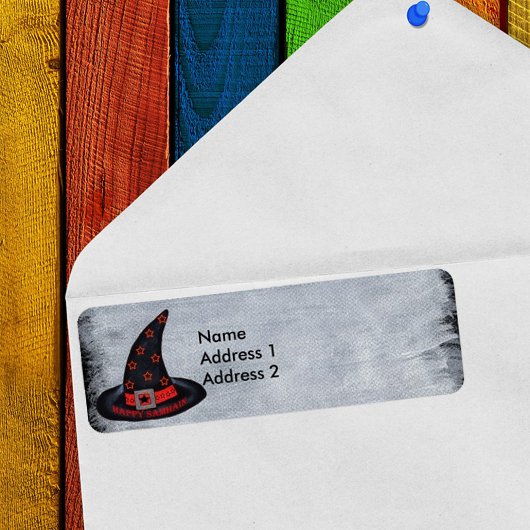 ハッピーハロウィンウィッチハットスターズ ラベル