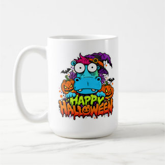 🎃🦛 ハッピーハロウィンカバー・ヒッポマグカップ 👻☕ コーヒーマグカップ