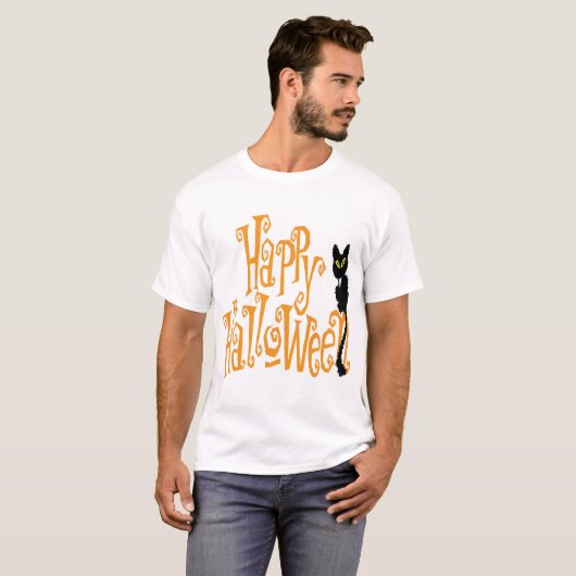 ハッピーハロウィンキャット Tシャツ (正面フル)