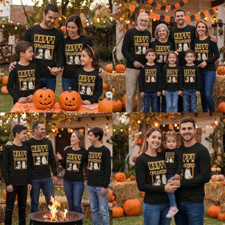ハッピーハロウィンゴーストデュオ ロングスリーブシャツ Tシャツ