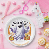 ハッピーハロウィンゴースト ペーパープレート (パーティー)