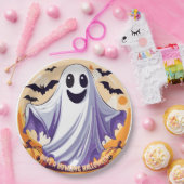 ハッピーハロウィンゴースト ペーパープレート (パーティー)