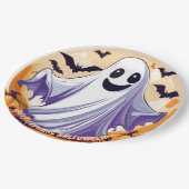 ハッピーハロウィンゴースト ペーパープレート (アングル)