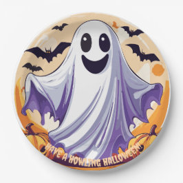 ハッピーハロウィンゴースト ペーパープレート