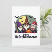 ハッピーハロウィンサンクスマス クリスマス ハロウィーン ノーム 招待状 (スタンド正面)