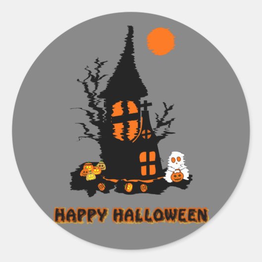 ハッピーハロウィンステッカー ラウンドシール (正面)