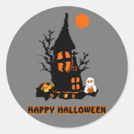 ハッピーハロウィンステッカー ラウンドシール