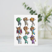 ハッピーハロウィンダックスフンドミューミードキシー犬ハロウィン 招待状 (スタンド正面)