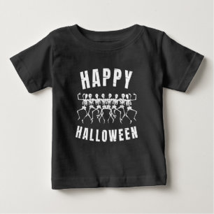 ハッピーハロウィンダンシングスケルトン ベビーTシャツ