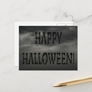 ハッピーハロウィンデッドワールドテキスト ポストカード