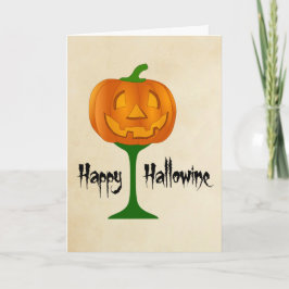 ハッピーハロウィンパンプキンワイングラスハロウィーン カード