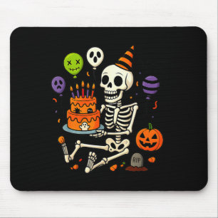 ハッピーハロウィンパーティーの楽しみのための骸骨の誕生日 マウスパッド