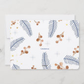 ハッピーハロウィンブルーとゴールドのホリデーカード シーズンカード (裏面)