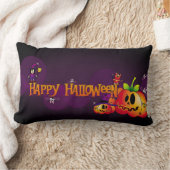 ハッピーハロウィン不気味フレンド ランバークッション (ブランケット)