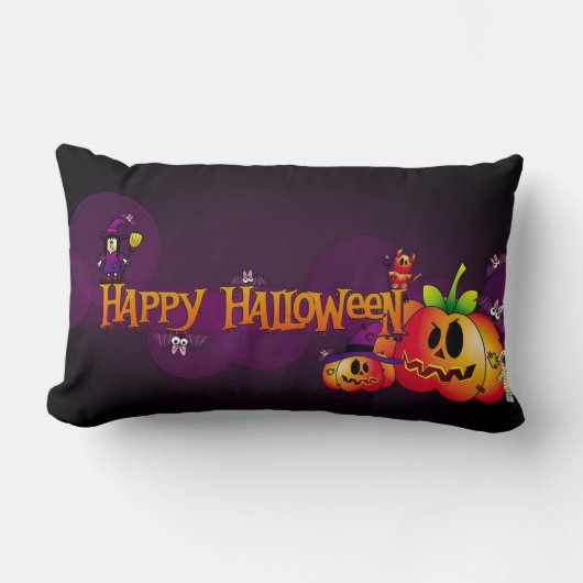 ハッピーハロウィン不気味フレンド ランバークッション (正面)