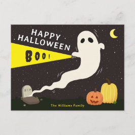 ハッピーハロウィン幽霊のオリジナルグッズ シーズンポストカード