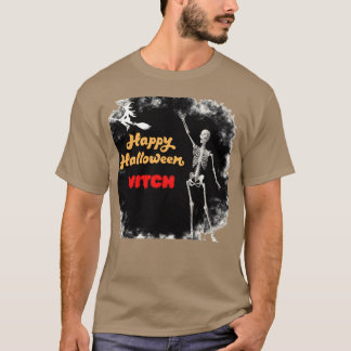 ハッピーハロウィン魔女面白い言葉80年代ファミリー Tシャツ
