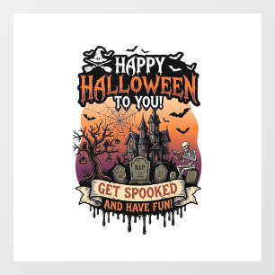 ハッピーハロウィン あなたのお化け屋敷 スケルトン コウモリ_1 ウィンドウサイン