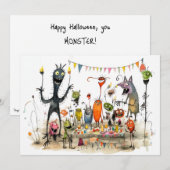 ハッピーハロウィン、あなたはモンスター！ シーズンカード (正面/裏面)