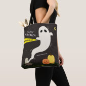 ハッピーハロウィン おばけの名前入り トートバッグ (クローズアップ)