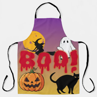 ハッピーハロウィン おばけ スパイキー エプロン