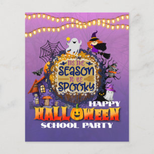 ハッピーハロウィン!お化けの季節のお祝い チラシ