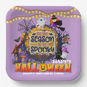 ハッピーハロウィン！お化けの季節のお祝い ペーパープレート