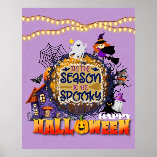 ハッピーハロウィン!お化けの季節のお祝い ポスター (正面)