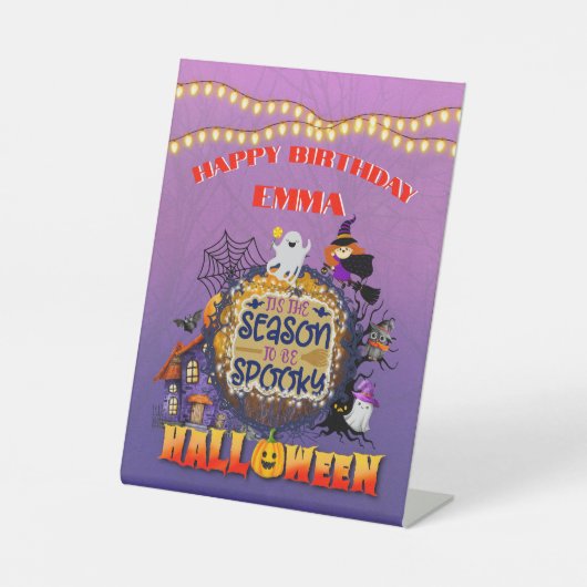 ハッピーハロウィン!お化けの季節のお祝い 台座サイン (正面)