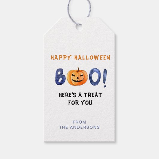 ハッピーハロウィン かぼちゃ お菓子 ギフトタグ (正面)